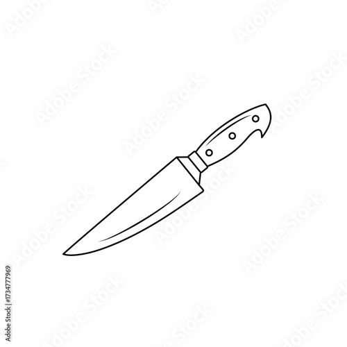 Kitchen icon of a knife on a transparent background