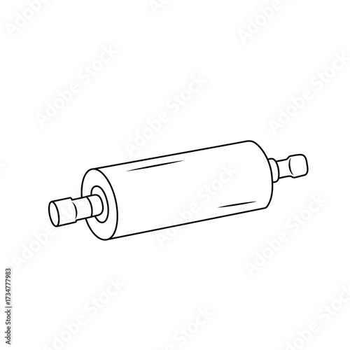 Kitchen icon of a rolling pin on a transparent background