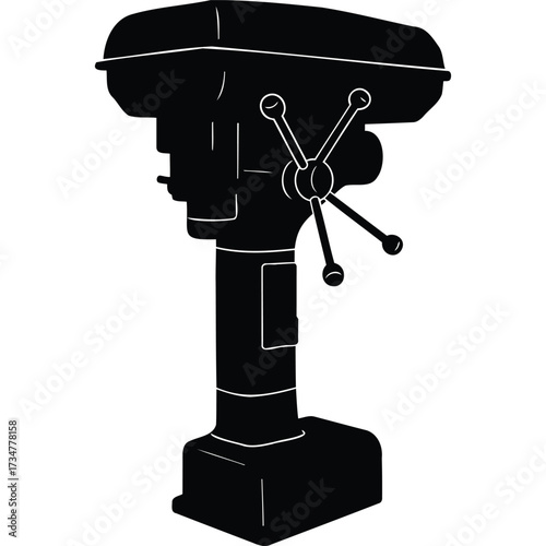 Drill Press Silhouette machine tool equipment workshop metalworking woodworking drilling industrial manufacturing engineering