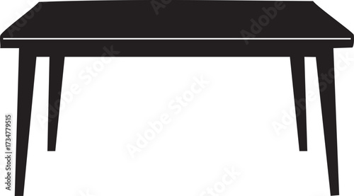 Modern Wooden Office Table silhouette vector