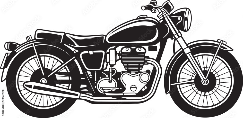 Naklejka premium Motorcycle grunge style isolated on transparent background side view