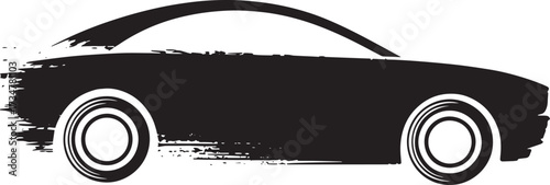 Scratch effect sports car silhouette for racing and automotive projects