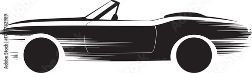 Sports convertible car abstract brush stroke icon fast speed vehicle graphic