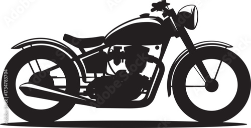 Vintage Motorcycle Silhouette Vector Illustration