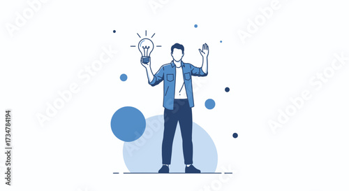 A Person Holding A Lightbulb Symbolizing New Idea Development And Innovation