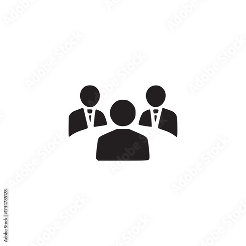 Vector art of business meeting with three people teamwork, collaboration, discussion, and negotiation concept corporate, professional, and leadership illustration