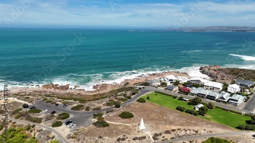 Freeman Lookout and Port Elliot, South Australia–4K Aerial Drone Footage of Coastal Town, Green Bay, Horseshoe Bay, Boomer Beach, Strong Ocean Waves on Rocky Coast of Australia, near Victor Harbor