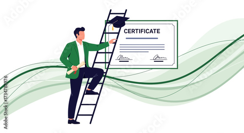 Achieving Academic Success: A Graduate Climbs Toward Their Certificate and Future