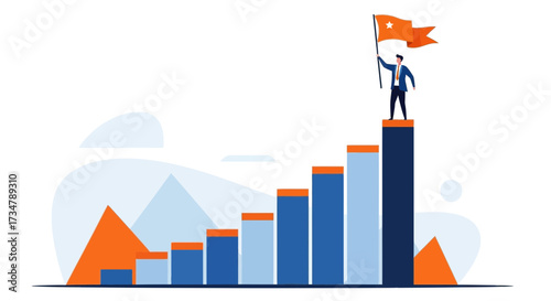 Achieving Goals: A Visual Representation Of Corporate Ambition And Rising Success