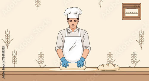 Artistic Baker Prepares Fresh Bread In The Bakery Making It A Delightful Scene