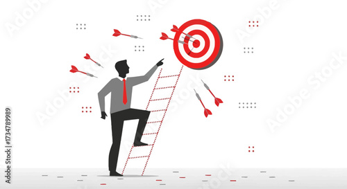 Achieving Target: Determined Professional Ascending to Reach Organizational Objectives