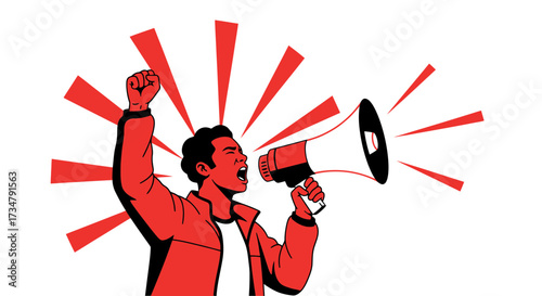 Bold Protest Illustration Displaying Advocacy, Rallying, and Public Declarations