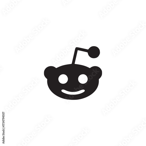 Vector art of reddit logo minimalist vector illustration of the reddit alien icon, perfect for social media, community forums, or branding related to the popular discussion platform