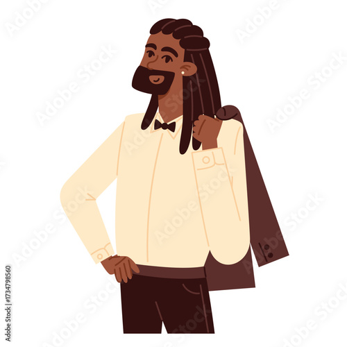 Man with dreadlocks and suit jacket