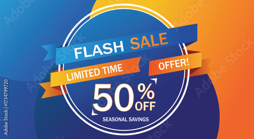 Flash Sale Event Banner – Creative Retail Illustration | buy now, seasonal discount, hot deal, e-commerce, flyer 