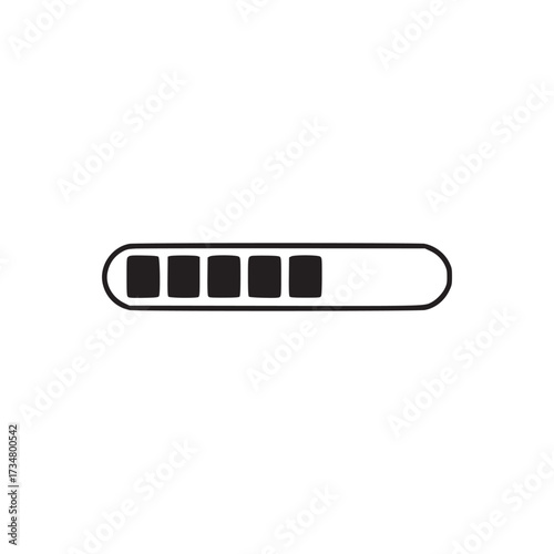 Vector art of a simple loading bar icon, representing progress, data transfer, or system updates in a clean and easily recognizable design for various applications