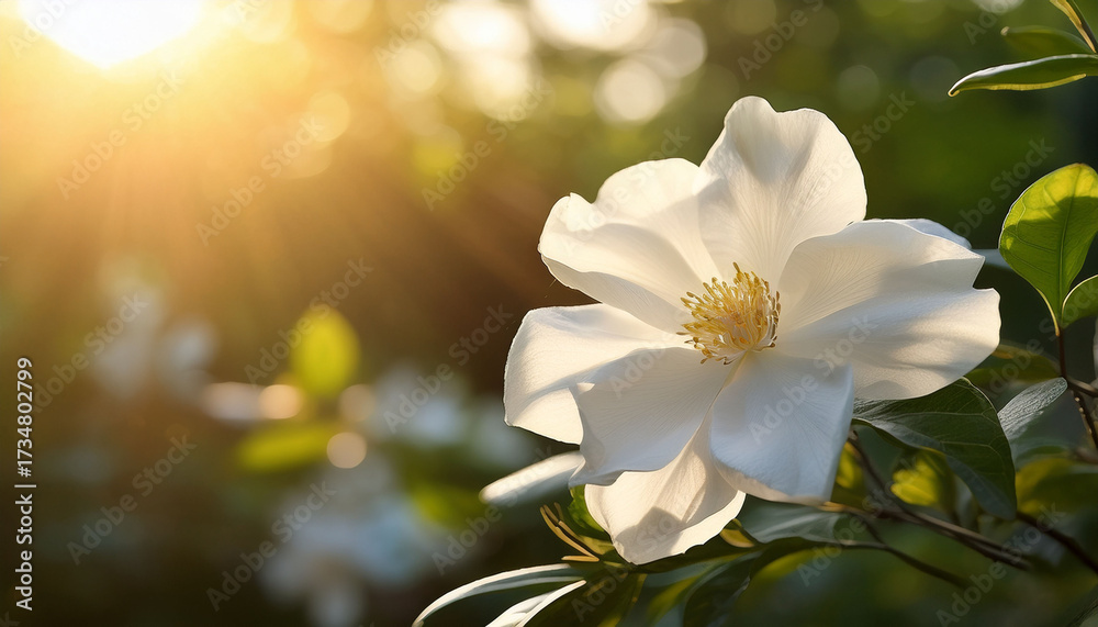 Obraz premium Elegant White Bloom In Sunlight