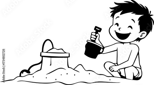 Summer Fun and Beach Activities for Kids Illustration

