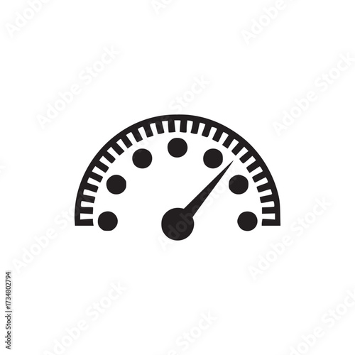 Vector art of speedometer icon dashboard gauge symbol measurement of speed, velocity, or rate indicator of performance or progress vector illustration of a speedometer display