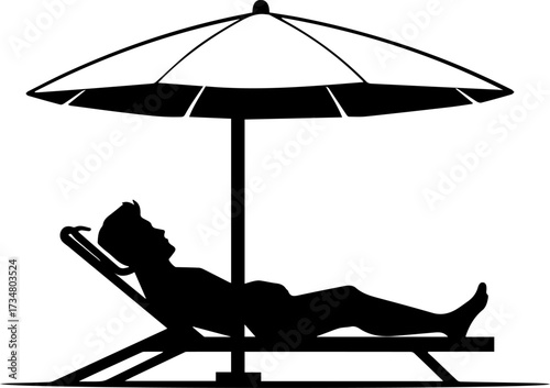 Summer Vacation and Relaxation Monochrome Graphic