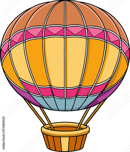 Colorful Hot Air Balloon Vector Illustration