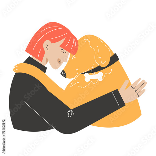 Person hugging a dog