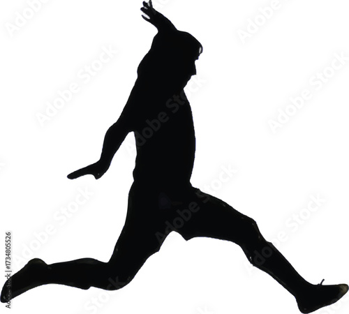 Silhouette of a man jumping with arms outstretched