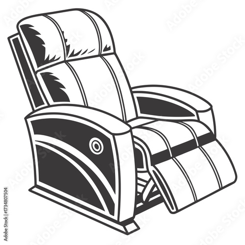 Comfortable Recliner Armchair Vector Illustration