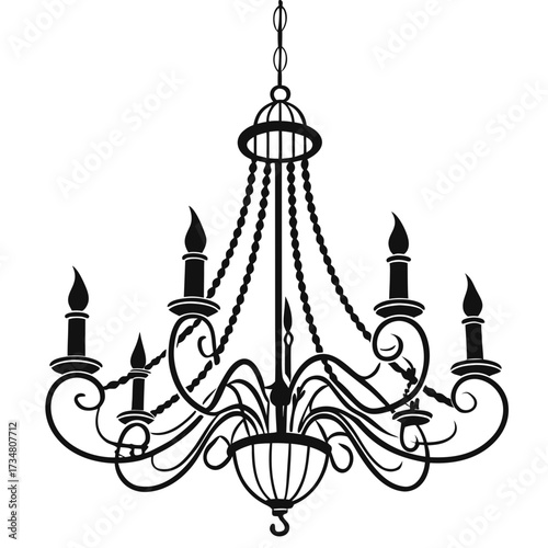 vector illustration of a chandelier
