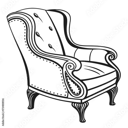Vintage armchair black and white