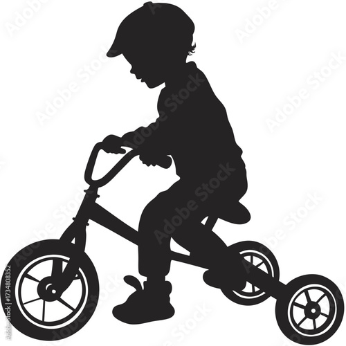 Boy Riding Tricycle