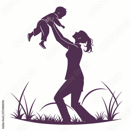 Mother Lifting Baby