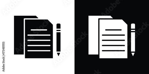 Wills and trusts icons. silhouette icons for ui designs