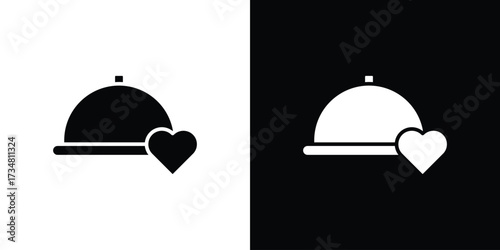Wedding dinner icons. silhouette icons for ui designs
