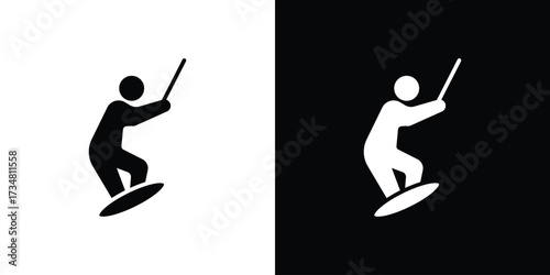 Wakeboarding icons. silhouette icons for ui designs