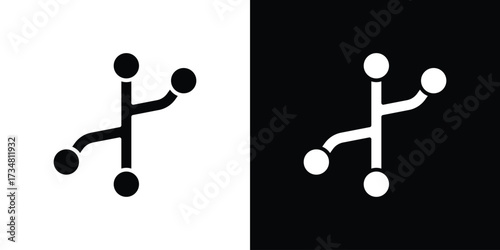 Version control icons. silhouette icons for ui designs