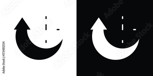 Uptime and downtime icons. silhouette icons for ui designs