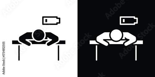 Tired person icons. silhouette icons for ui designs