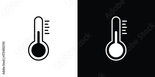 Thermometer icons. silhouette icons for ui designs