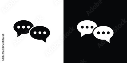 Text chat icons. silhouette icons for ui designs