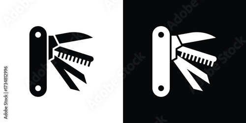 Swiss Knife icons. silhouette icons for ui designs
