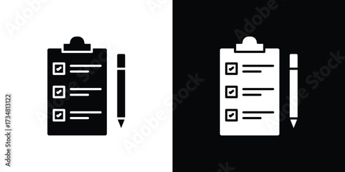 Survey icons. silhouette icons for ui designs