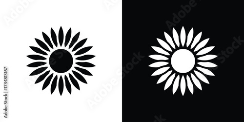 Sunflower icons. silhouette icons for ui designs