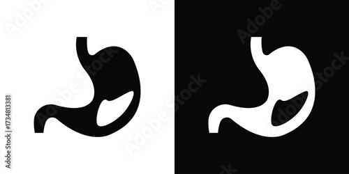 Stomach with Liquids icons. silhouette icons for ui designs