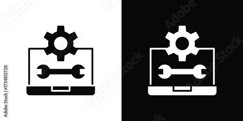 Software Engineering icons. silhouette icons for ui designs