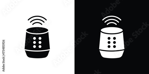 Smart speaker icons. silhouette icons for ui designs