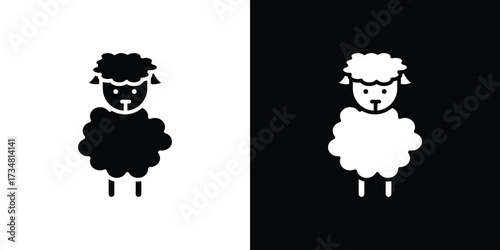 Sheep icons. silhouette icons for ui designs
