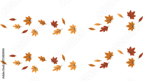 Autumn foliage vector design with falling leaves for seasonal graphics and thanksgiving themed illustrations