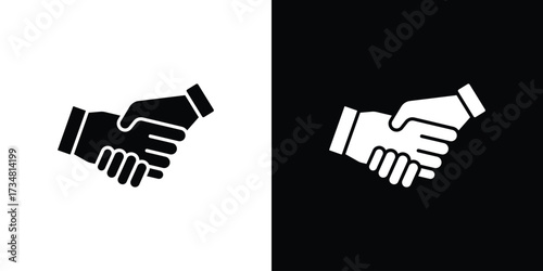 Shake hands icons. silhouette icons for ui designs