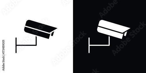 Security camera icons. silhouette icons for ui designs